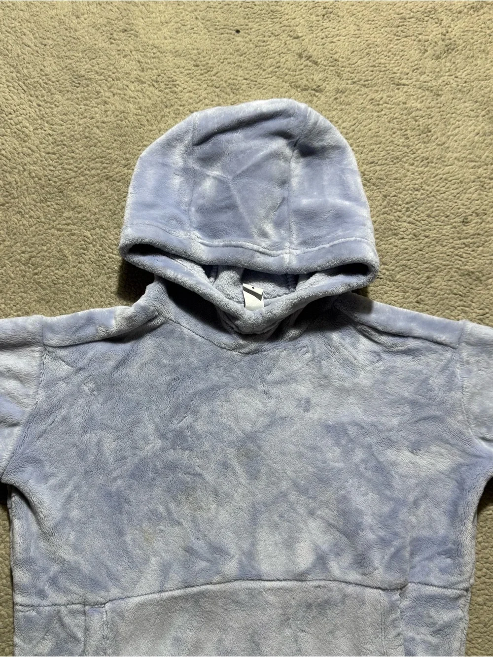Athleta Girl Hoodie Girls XS (6) Light Blue Soft Fleece Front Pocket Sweater Top